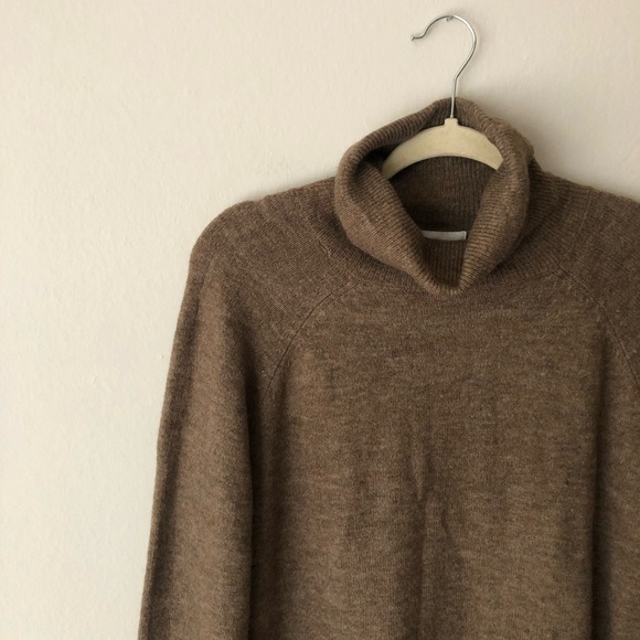 H&M Wool Blend Turtleneck Tunic in Brown Size XS - Picture 2 of 7